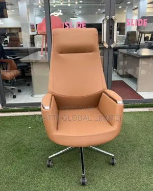 Set of Brown Executive Swivel Office Leather Chair