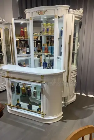 Luxury Wine Bar Cart White With Touch of Gold