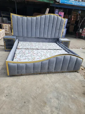 Padded King Size Six by Six Bed Stand With Drawers