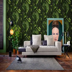 4d Forest Green Palm Italian Wallpaper 16sqm