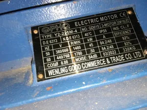 60hp / 45kw Industrial Electric Motor 1480rpm Normal Speed