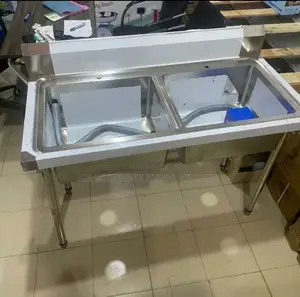 An Industrial Commercial Double Kitchen Sink