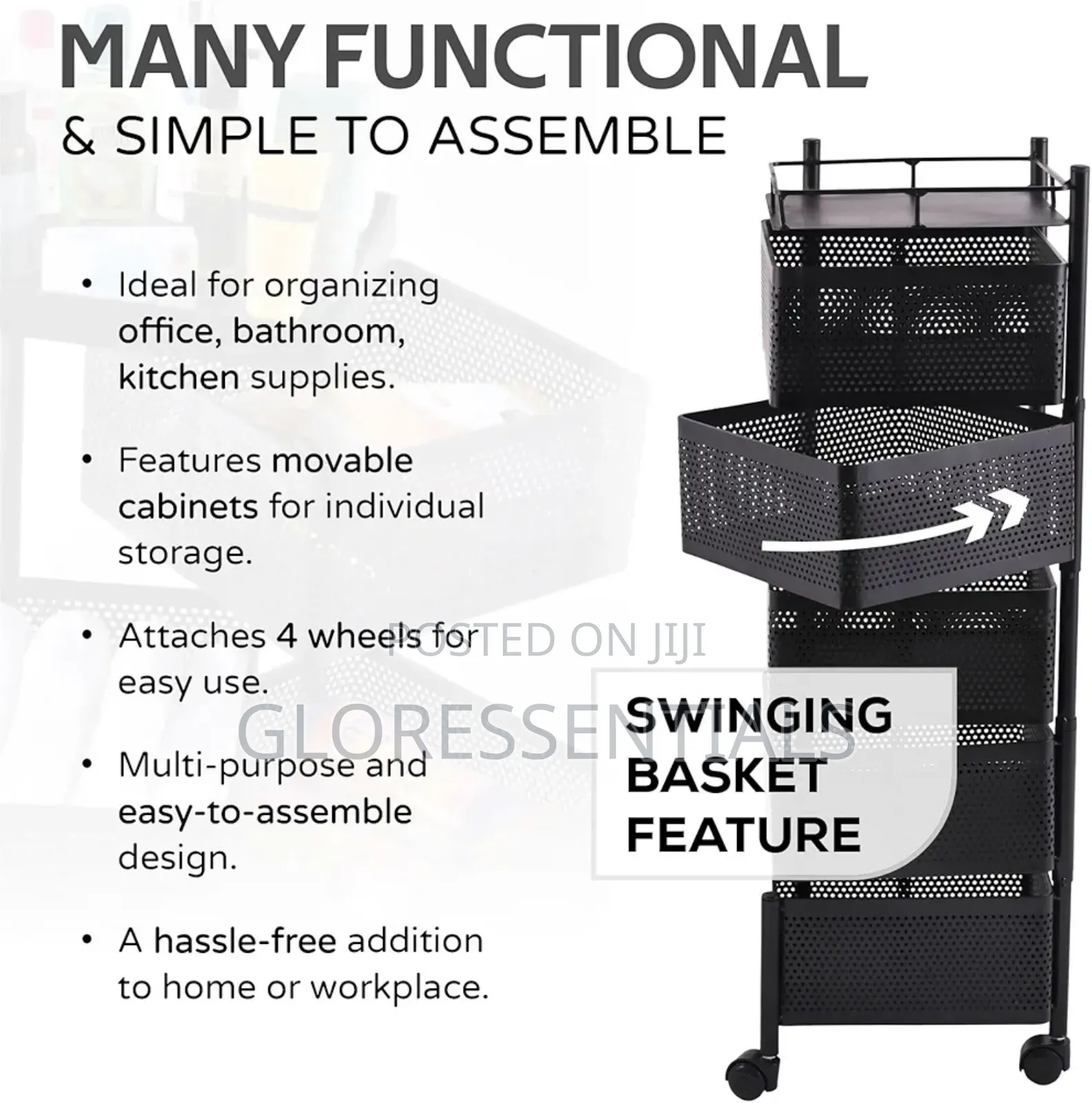 Multipurpose Storage Organiser Rack With Wheels