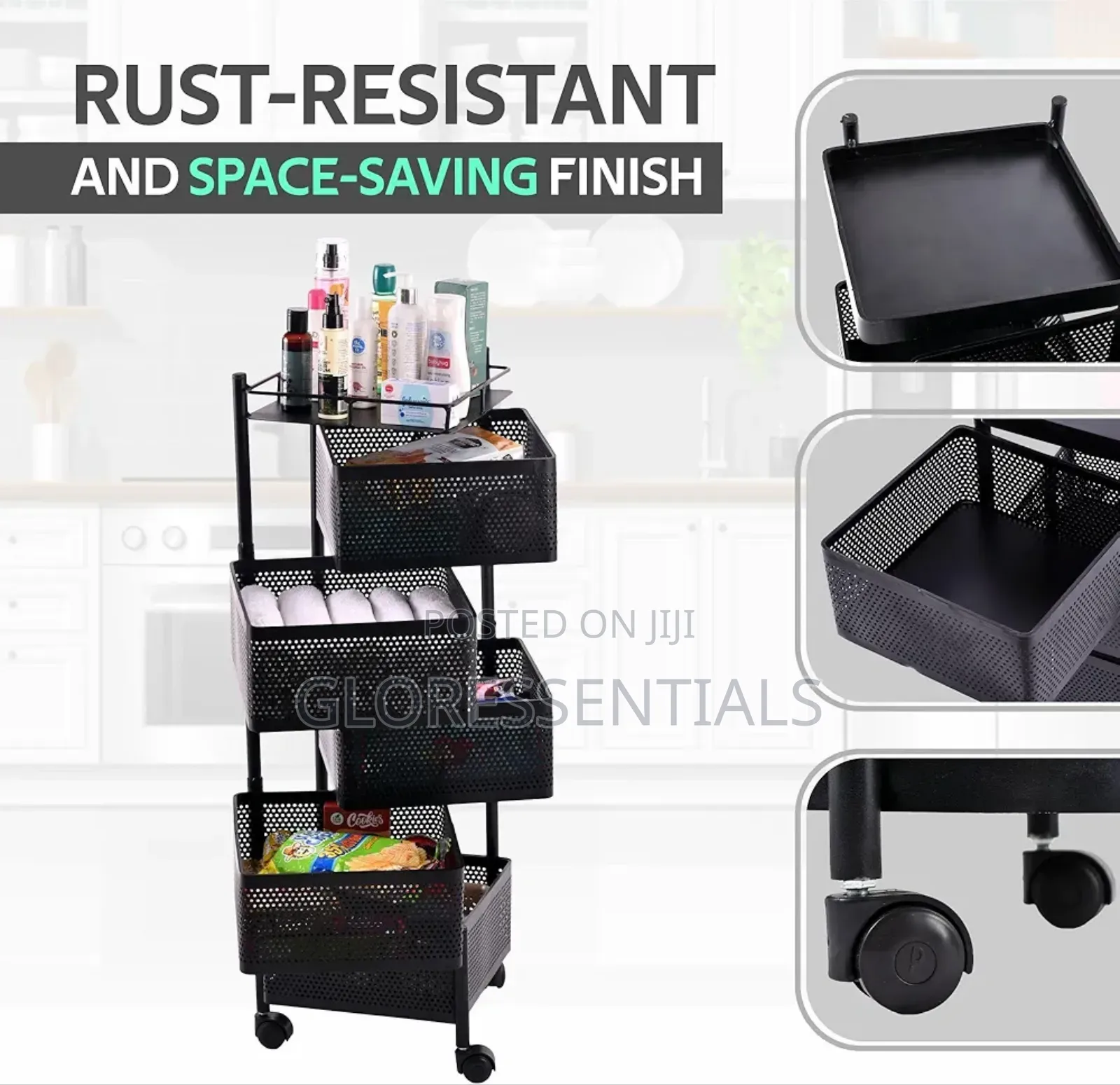 Multipurpose Storage Organiser Rack With Wheels