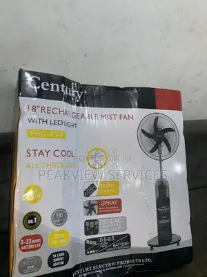 Century 18' Rechargeable Fan With Mist Function - Stay Fresh