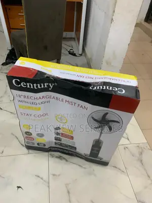 Batter Powered Cooling - Century 18' Mist Rechargeable Fan
