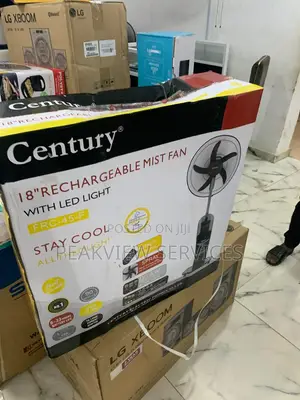 Century Rechargeable Fan With Water Mist - 18'' of Power