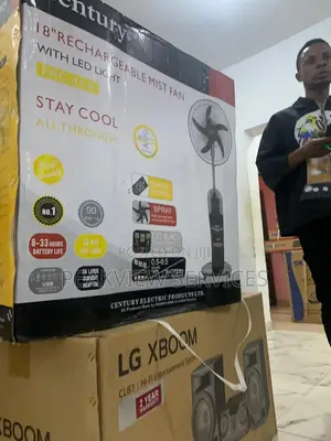 Century 18' Rechargeable Mist Fan - Durable, Quiet and Cool