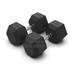 A Pair Of 35kg Hex Dumbells