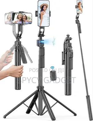 64" Auto Face Tracking Selfie Stick Quadrapod Stand Gimbal