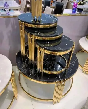 A Center Table With Three Side Stools