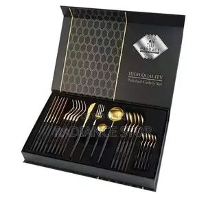 Black Gold Cutlery Set