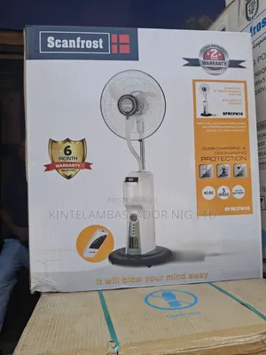 16" Scanfrost Rechargeable Mist Fan With Remote