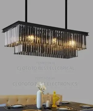 Black Massive Crystal Chandelier, Dining Parlor Light