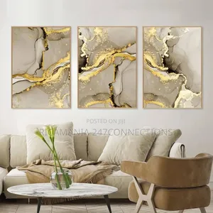 3in1 Golden Abstract Canvas Frames