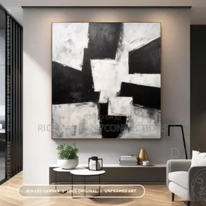 Oil Paint Canvas Print on Off White Frame