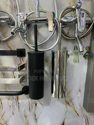 Toilet Brush Black and Chrome