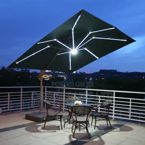 3600 Rotating Solar Led Outdoor Patio Umbrella - Green