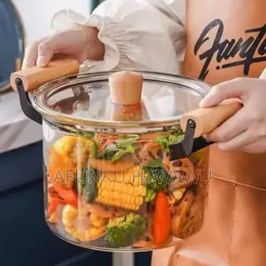 Transparent Heat Resistant Borosilicate Glass Cooking Pot