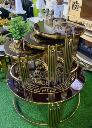 Quality and Imported Marble Top Center Table With 3 Side Sto