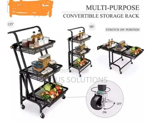 3 Layers Convertible Multipur Organizer Storage Rack Trolley