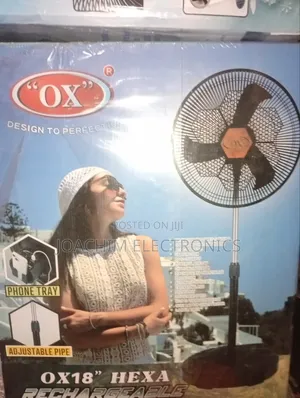 Ox 18 Inches Rechargeable Fan Double Battery