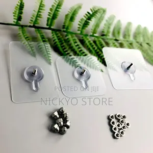 12pcs Clear Adhesive Wall Screws Hanger Nails