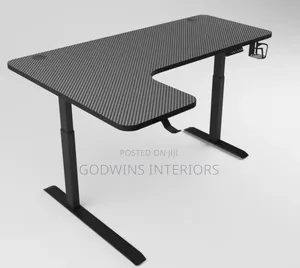 L-Shape Adjustable Desk (Black)