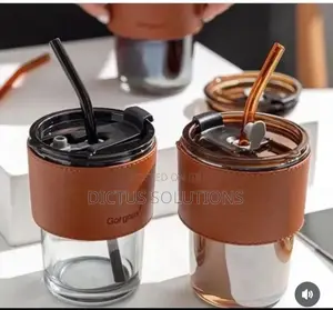 Souvenir Glass Mug With Straw
