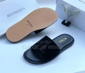 Quality Luxury Cover Suede Black Slippers