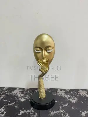 Gold Lady Face Decorative Figurine