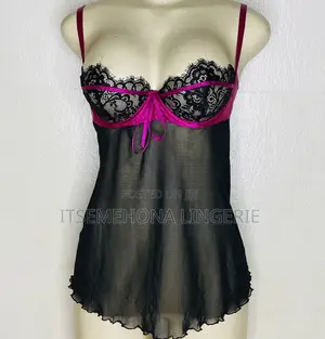 Sexy Black and Pink Nightgown