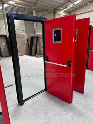 Industrial Fire-Rated Steel Exit Door Panic Bar Window