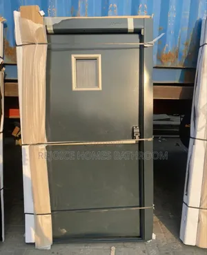 Heavy-Duty Fire-Rated Steel Door With Panic Bar and Window