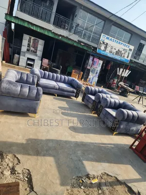 Complete Set of Sitting Room Sofa Fabric Chairs.