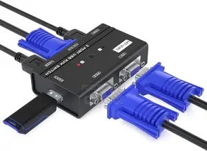 Mt-Viki 2 Port Usb Vga KVM Switch for Dual Computer Control