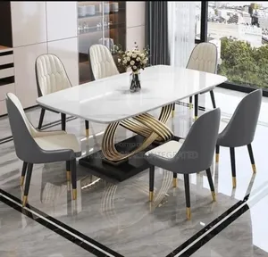 Ring Design Leg Marble Dinning for 6 People.
