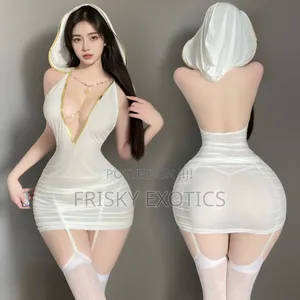 White Sexy Lingerie With Hoodie