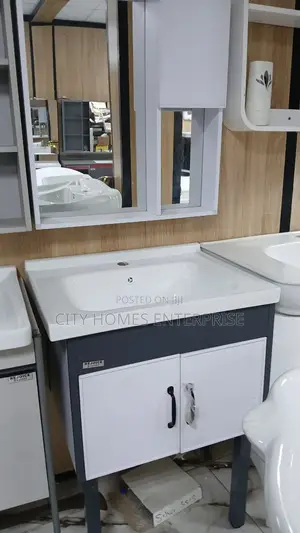Double Cabinet Basin With Mirror Glass