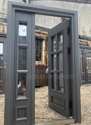 Entrance Parlor Staircase French Glass Grey Doors 4ft by 7ft