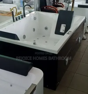 Black and White Luxury Double Jacuzzi Bathtub Massage Jets