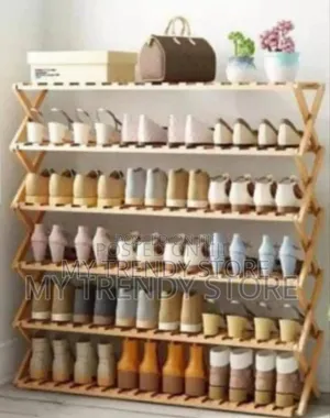 6 Layer Wooden Foldable Shoe Rack