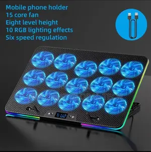 Laptop Cooling Pad and Stand With 15 Powerful Cooling Fans