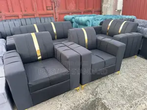 A Standard Black Living Room Couch