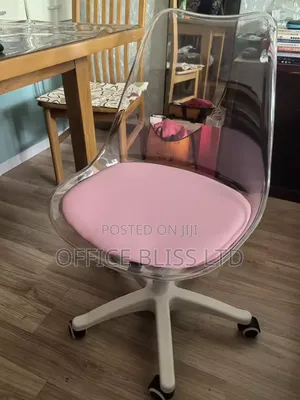 Acrylic Transparent Swivel Home Office Chair - Pink