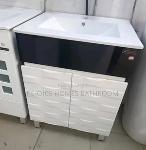 Luxury Black White Bathroom Vanity Cabinet Ceramic Basin
