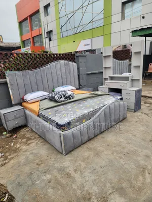 High Quality Grey Padded Bed.