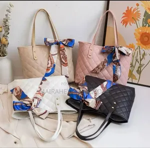 Rhomb Embroidery Handbag Pu Leather Solid Color Underarm Bag