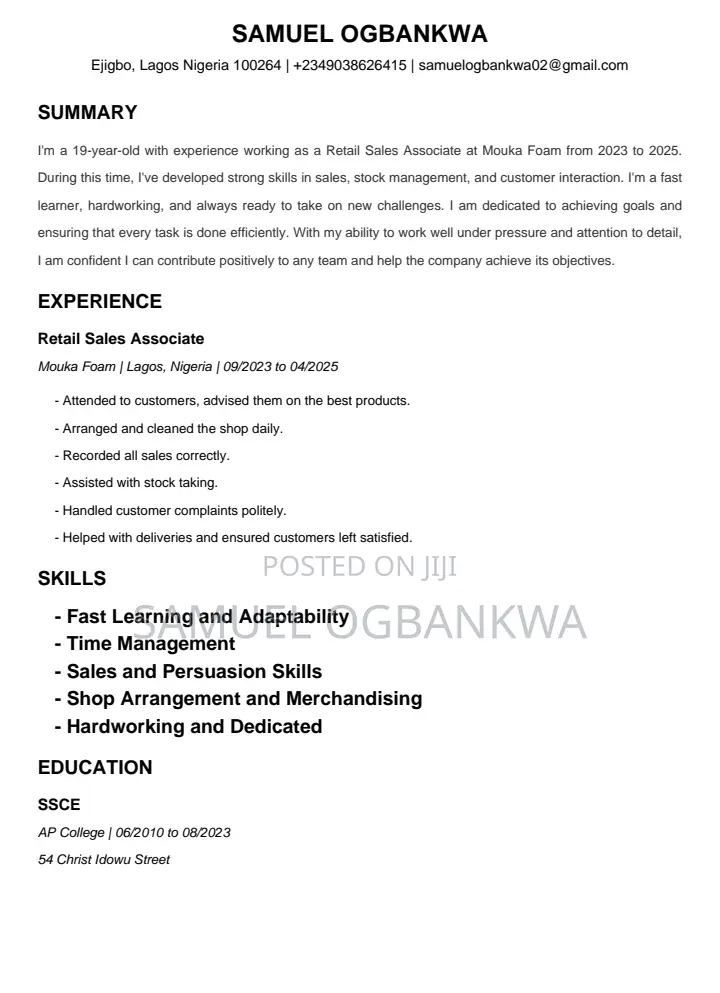 Sales Representative