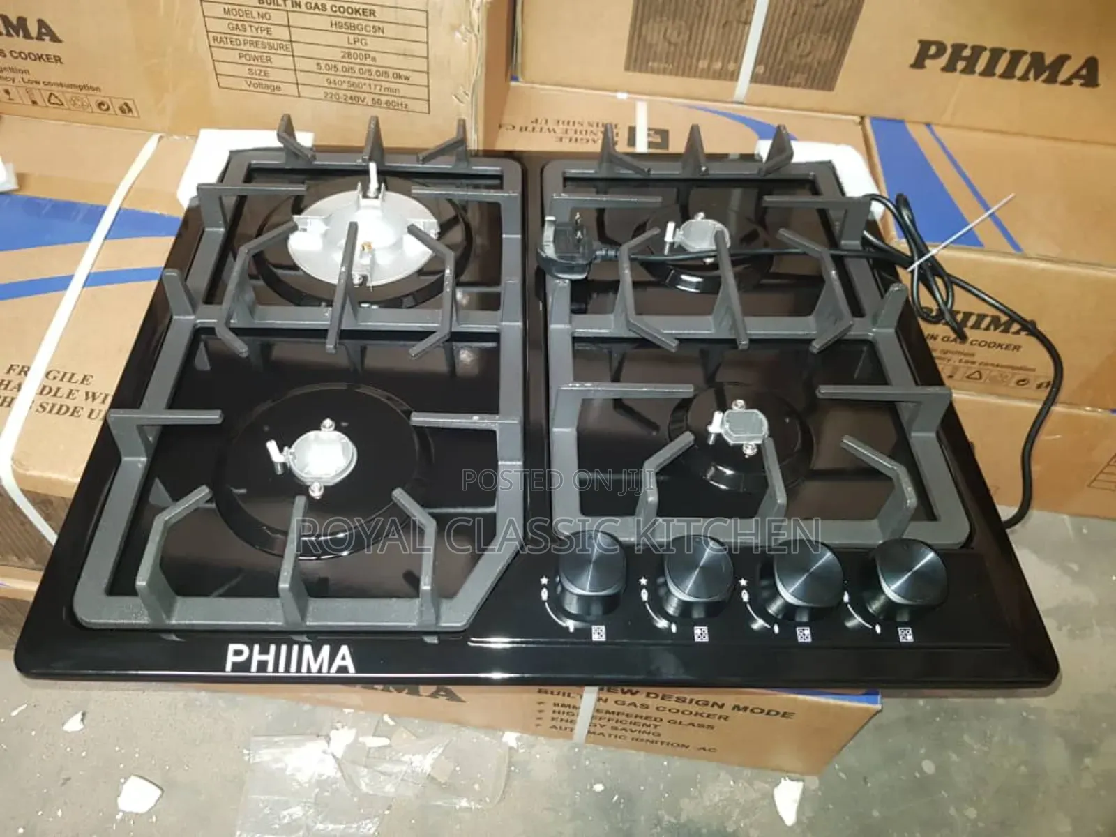 4 Burner Black Strell